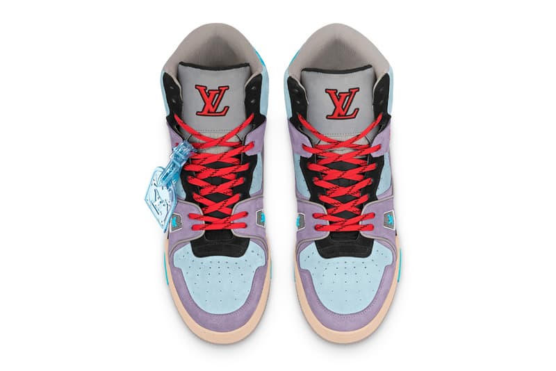 Louis Vuitton LV 408 Trainer Sneaker Boot 1A5YJ7 1A7R0P 1A7P2F Artistic Director Virgil Abloh Monogram Flowers Print Pattern High Top Bootie Hybrid Footwear Closer First Look Release Information Drop Date