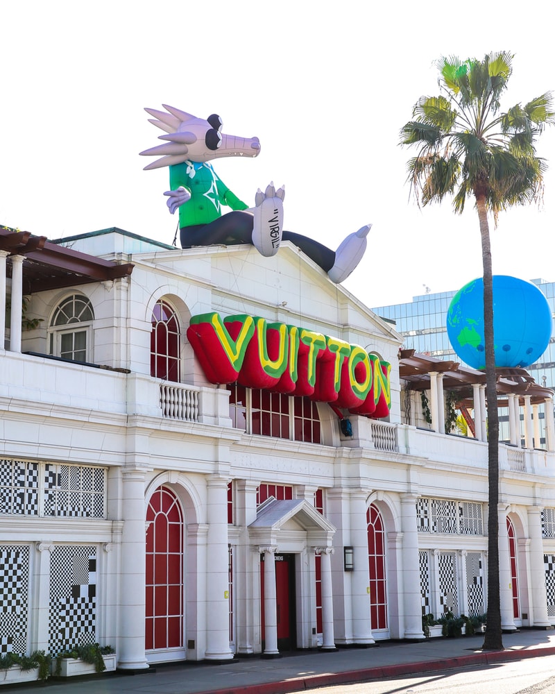 Louis Vuitton Rodeo Drive Temporary Residency pop up store spring summer 2021 virgil abloh Zoooom with Friends inflatable beverly hills california qr code store boutique shop inside look