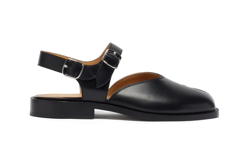 maison margiela footwear formal leather black beige insole silver ankle strap italy premium design tabi japanese matches designer 