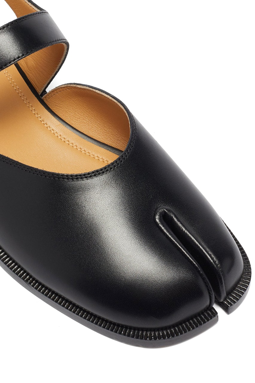 maison margiela footwear formal leather black beige insole silver ankle strap italy premium design tabi japanese matches designer 