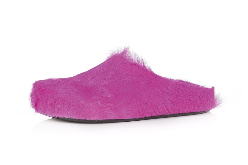 Marni Unisex Fussbett Sabot Release Information calf hair leather pink black white fuchsia 