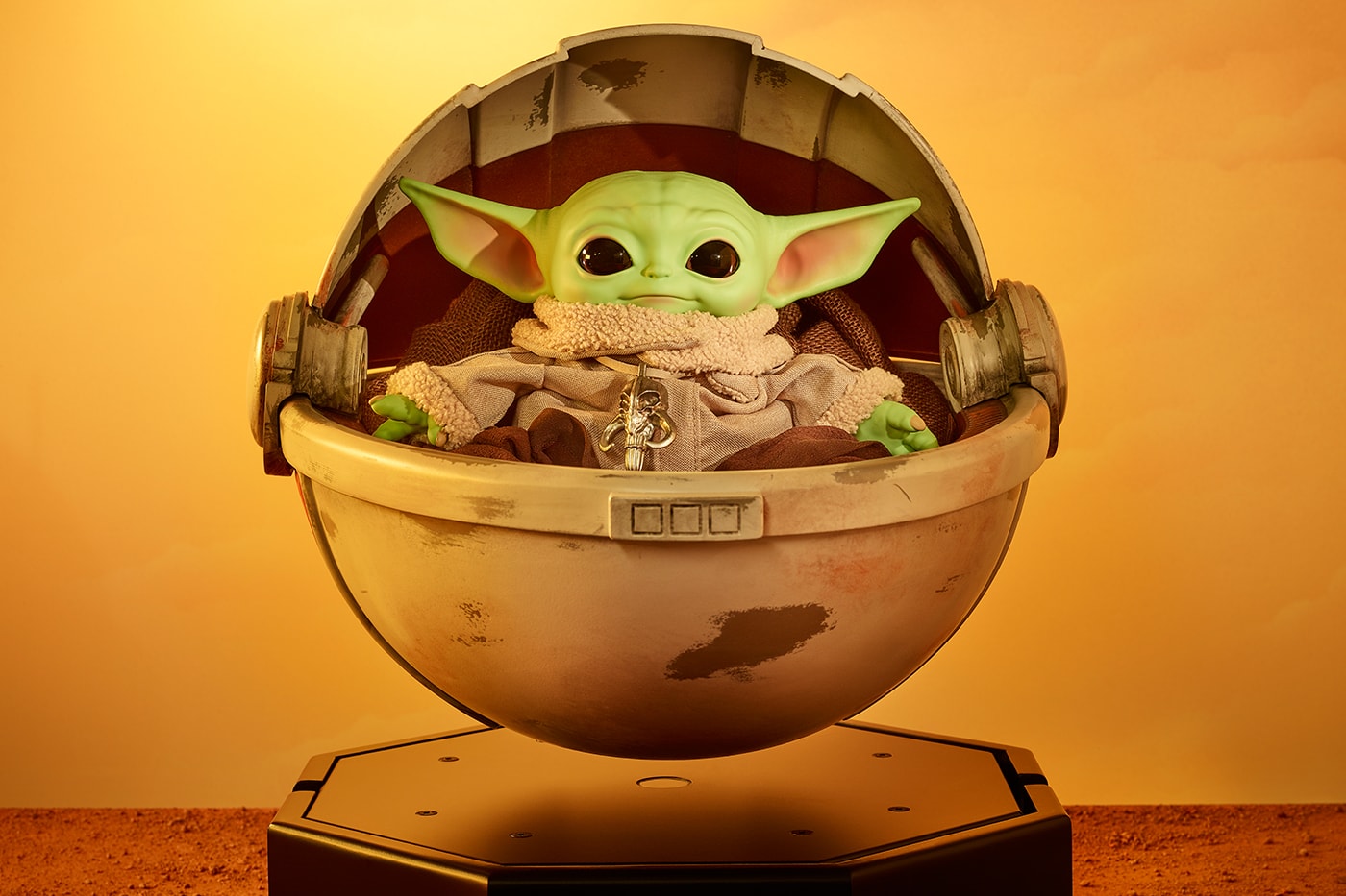 Mattel Baby Yoda Plush and Hover Pram Auction creations projectart limited edtion sale ebay charity grogu child mandalorian star wars disney price