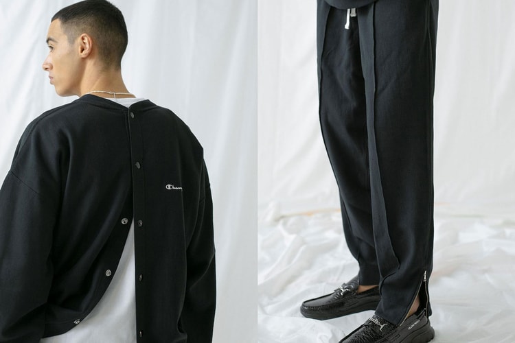 monkey time Suits up in Customized Champion Sweats