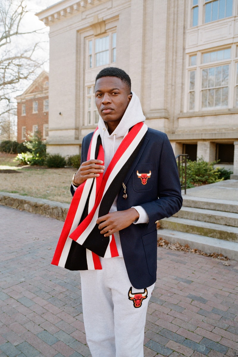 NBA x Rowing Blazers National Basketball Association Collection Collaboration Men's Women's Limited Edition B Ball Lookbooks Jack Carlson American Ivy League Collegiate Style New York Knicks Brooklyn Nets Boston Celtics Chicago Bulls Los Angeles Lakers Golden State Warriors