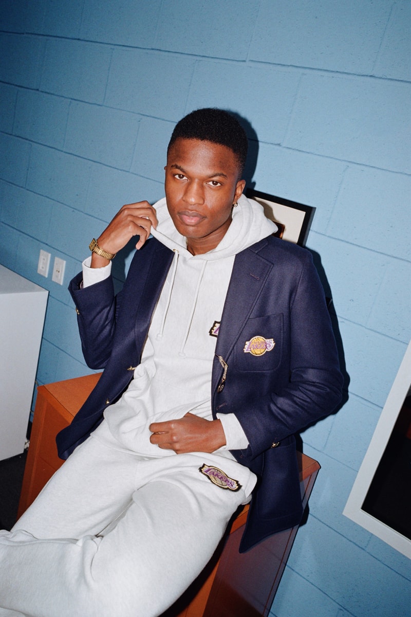 NBA x Rowing Blazers National Basketball Association Collection Collaboration Men's Women's Limited Edition B Ball Lookbooks Jack Carlson American Ivy League Collegiate Style New York Knicks Brooklyn Nets Boston Celtics Chicago Bulls Los Angeles Lakers Golden State Warriors