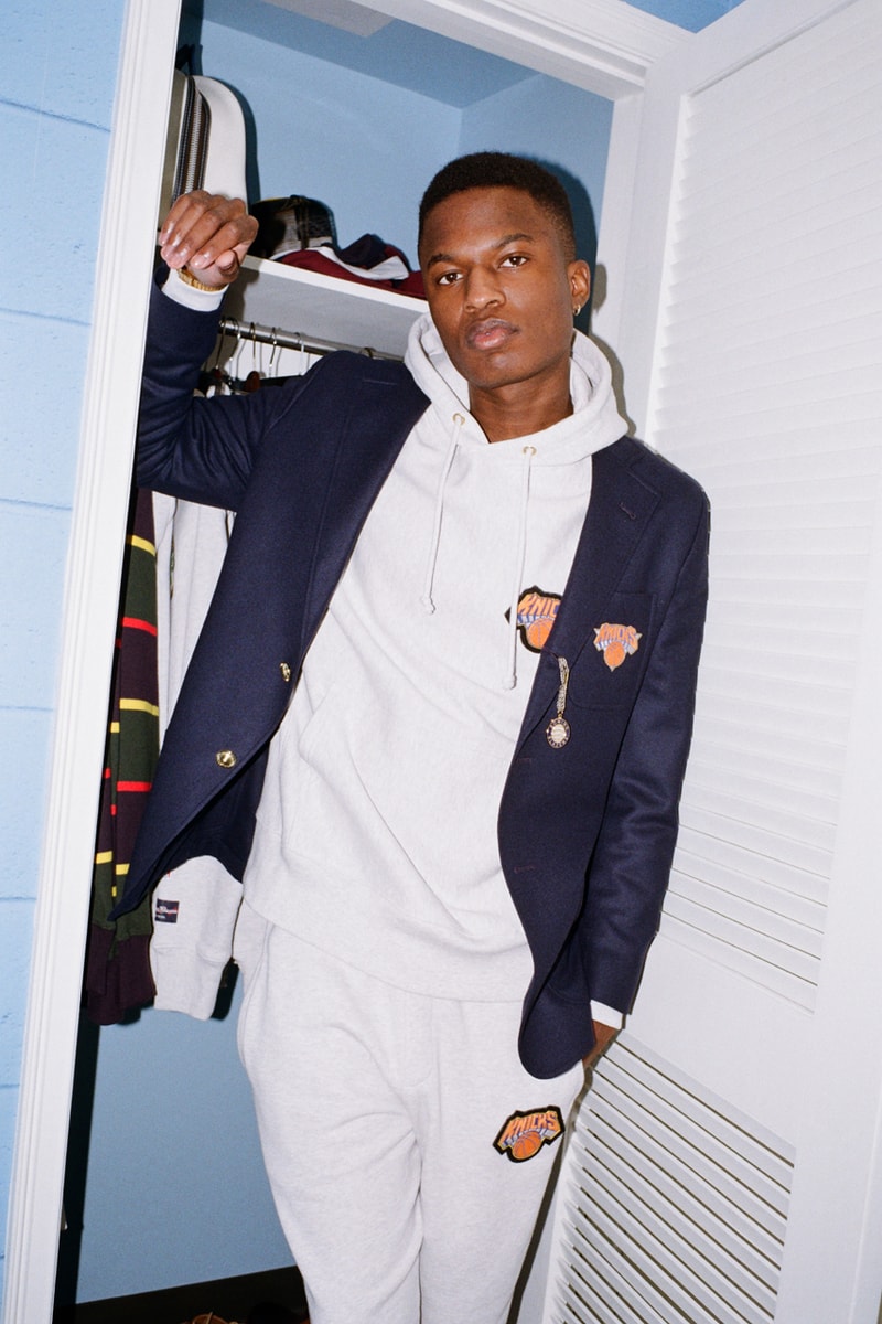NBA x Rowing Blazers National Basketball Association Collection Collaboration Men's Women's Limited Edition B Ball Lookbooks Jack Carlson American Ivy League Collegiate Style New York Knicks Brooklyn Nets Boston Celtics Chicago Bulls Los Angeles Lakers Golden State Warriors