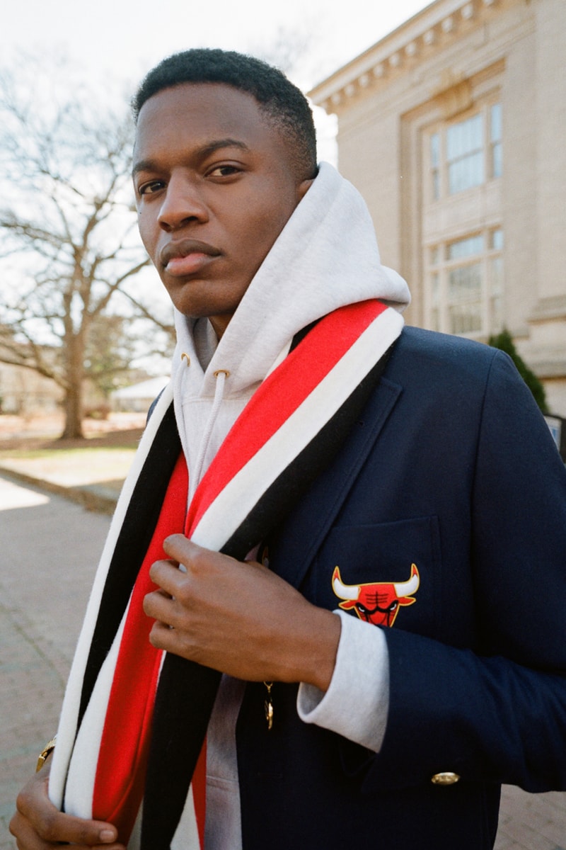 NBA x Rowing Blazers National Basketball Association Collection Collaboration Men's Women's Limited Edition B Ball Lookbooks Jack Carlson American Ivy League Collegiate Style New York Knicks Brooklyn Nets Boston Celtics Chicago Bulls Los Angeles Lakers Golden State Warriors