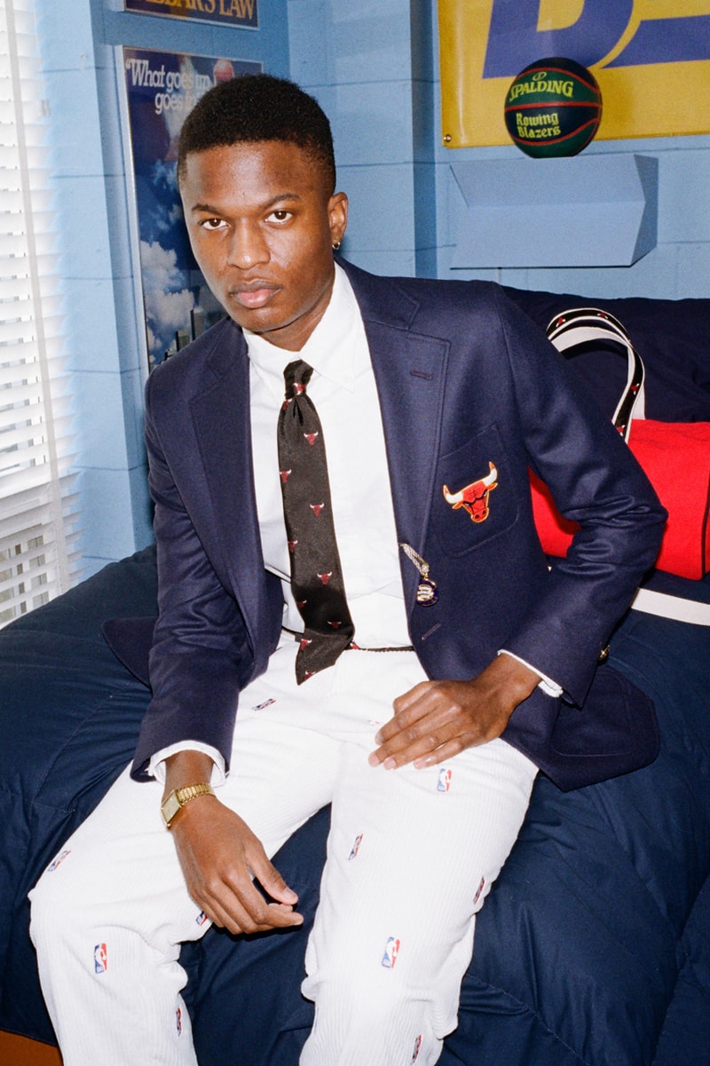 NBA x Rowing Blazers National Basketball Association Collection Collaboration Men's Women's Limited Edition B Ball Lookbooks Jack Carlson American Ivy League Collegiate Style New York Knicks Brooklyn Nets Boston Celtics Chicago Bulls Los Angeles Lakers Golden State Warriors