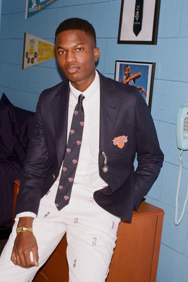 NBA x Rowing Blazers National Basketball Association Collection Collaboration Men's Women's Limited Edition B Ball Lookbooks Jack Carlson American Ivy League Collegiate Style New York Knicks Brooklyn Nets Boston Celtics Chicago Bulls Los Angeles Lakers Golden State Warriors