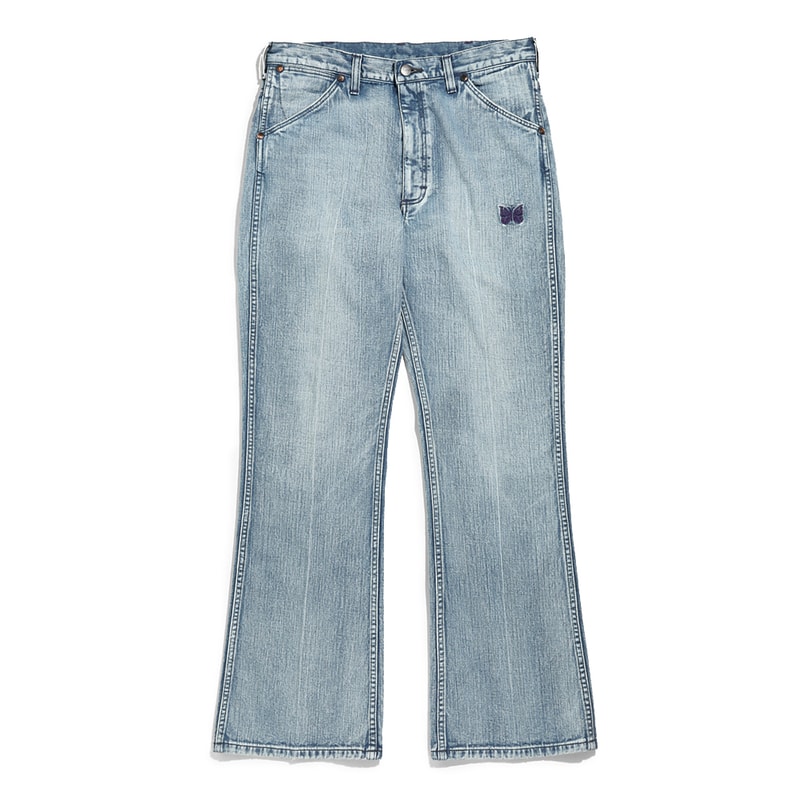 NEEDLES x Wrangler Japan SS21 Denim Collaboration spring summer 2021 collection boot cut flare slim wash jeans vintage wash release date info buy butterfly NEPENTHES 11MJ Proto model 27mw