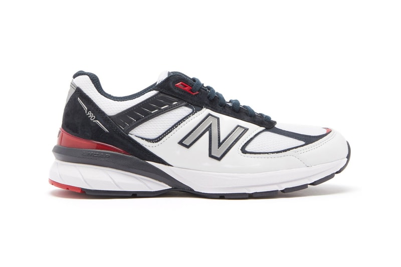 New Balance Made in US 990v5 "Carbon/Team Red/White" M990V5-33199 MatchesFashion.com 1356555 Sneaker Release Information Drop Date Closer First Look OG Leather Mesh Trainer ENCAP Midsole 