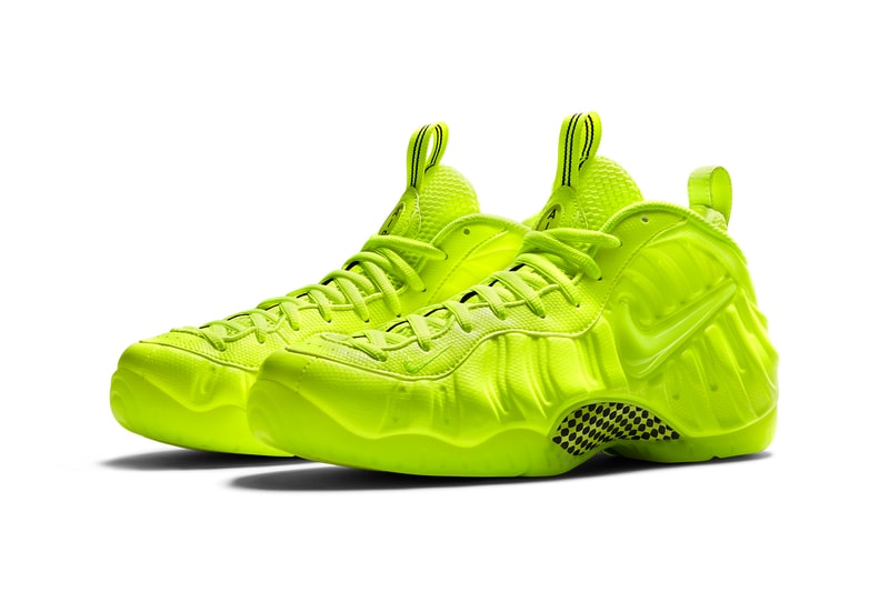 nike sportswear air foamposite pro volt black 624041 700 official release date info photos price store list buying guide