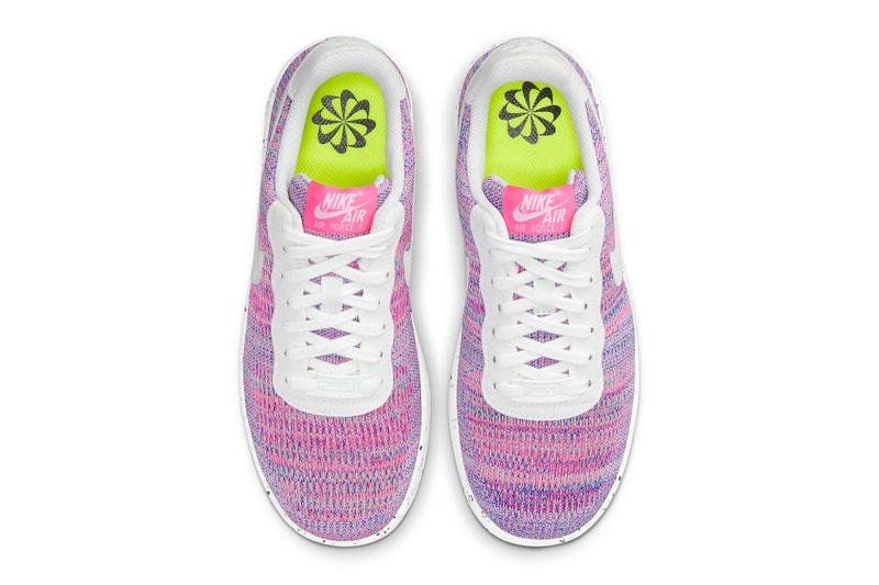 Nike Air Force 1 Flyknit 2 0 Pink Purple menswear streetwear kicks shoes sneakers runners trainers spring summer 2021 collection ss21 info dc7273-500