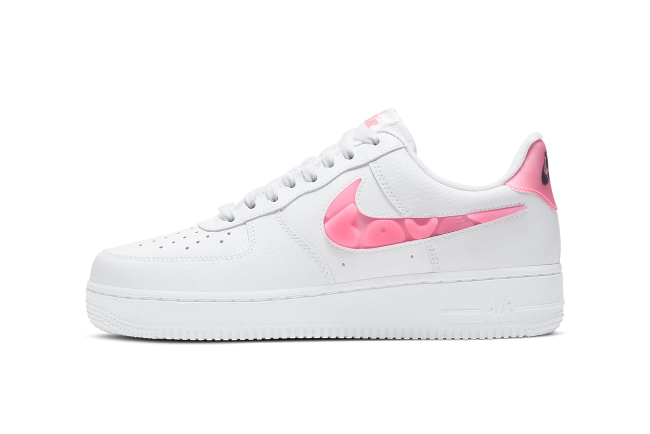nike air force ones with pink swoosh