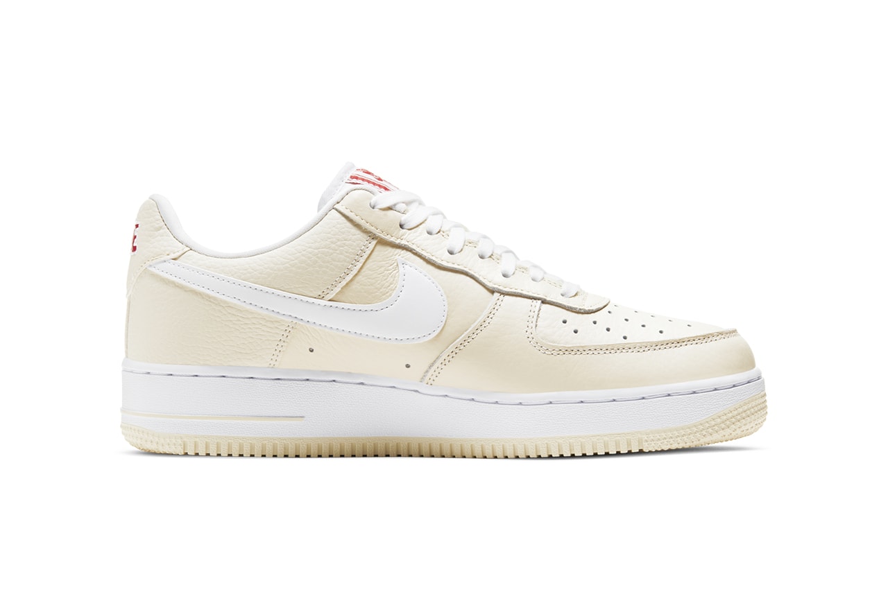 nike air force 1 low popcorn CW2919 100 release info date photos store list coconut milk white university red metallic gold charm buying guide 