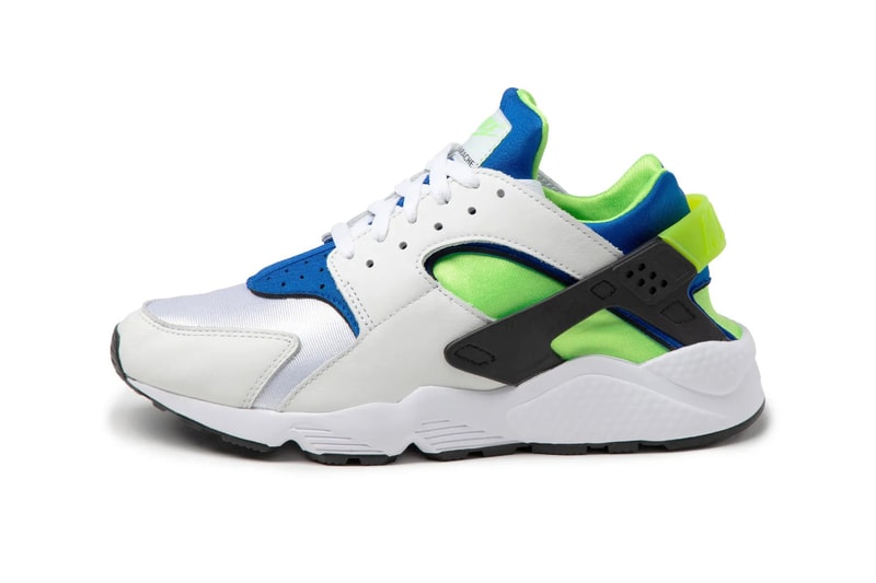Nike Air Huarache OG "Scream Green" On-Feet Look closer detailed photographs pictures price release date info buy 130 usd retail resale dd1068-100