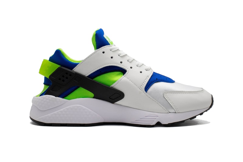 nike sportswear air huarache white scream green royal blue black DD1068 100 official release date info photos price store list buying guide