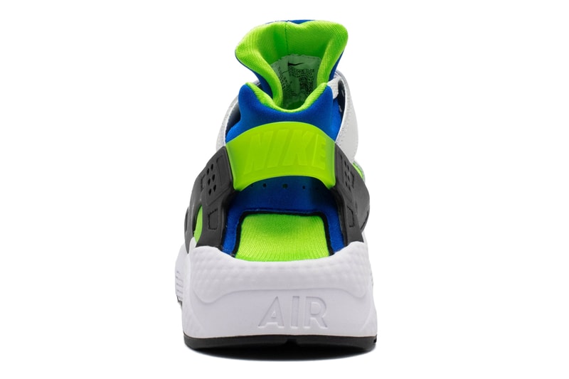 nike sportswear air huarache white scream green royal blue black DD1068 100 official release date info photos price store list buying guide