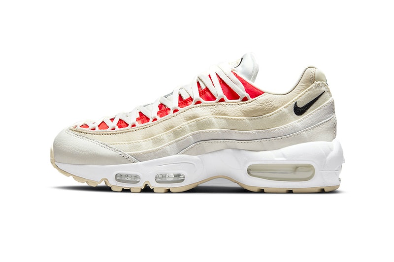 Nike Air Max 95 Sail Black Chile Red Dual Lacing System Release Info dj6903-100