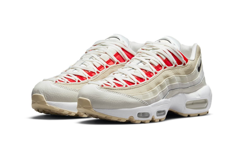 Nike Air Max 95 Sail Black Chile Red Dual Lacing System Release Info dj6903-100