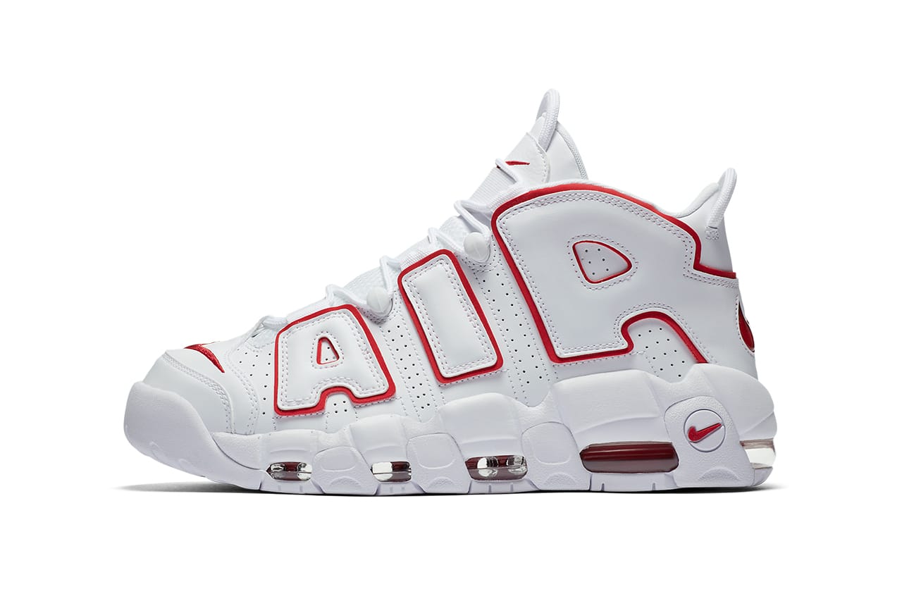 nike air more uptempo red and white