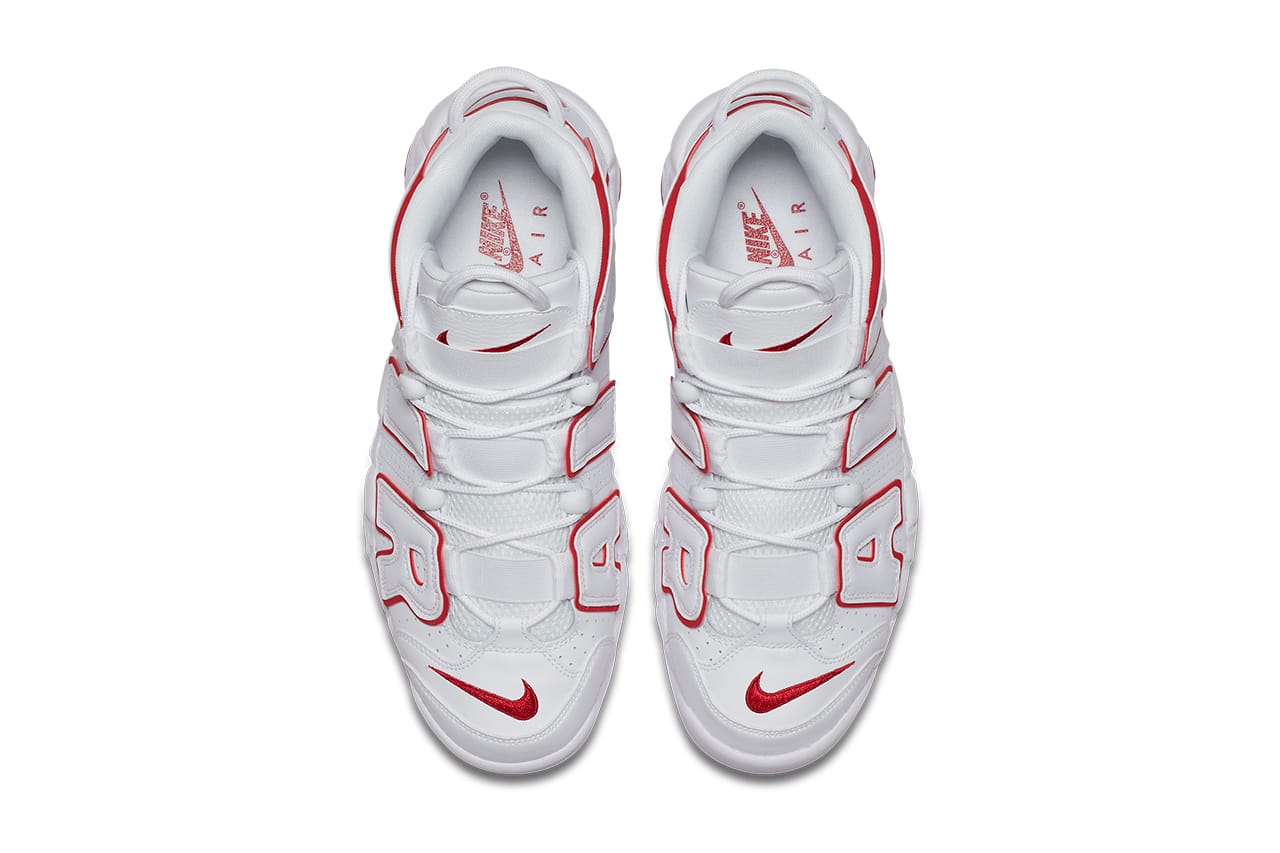 nike air uptempo white red
