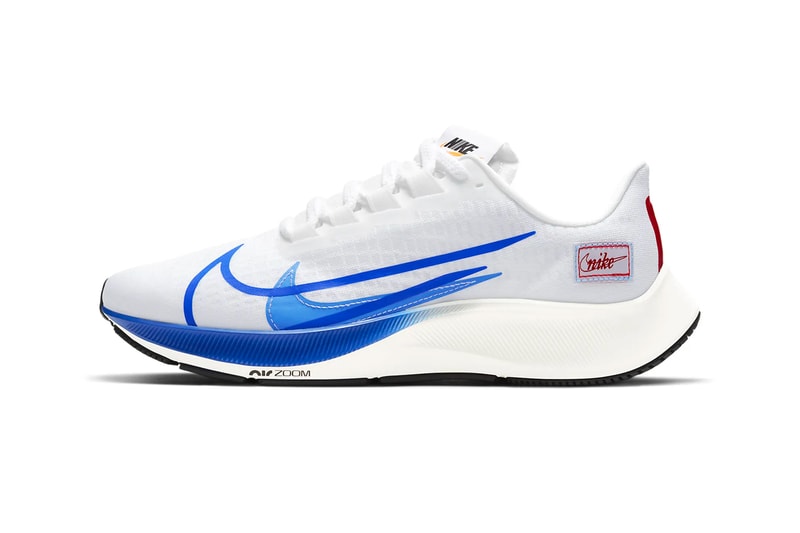 Nike Air Zoom Pegasus 37 Premium White Gym Red Sail Electric Royal CQ9908 100 600 menswear streetwear kicks shoes sneakers trainers runners kicks info