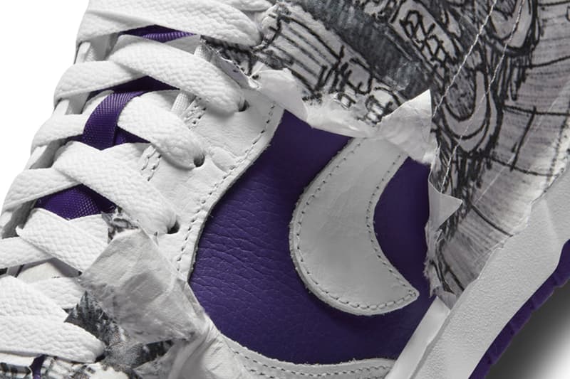 nike sportswear dunk low flip the old school white purple tissue paper city attack official release date info photos price store list buying guide