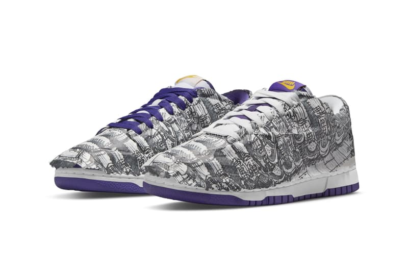 nike sportswear dunk low flip the old school white purple tissue paper city attack official release date info photos price store list buying guide