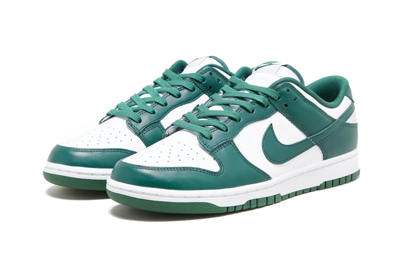nike sportswear dunk low team green white total orange michigan state spartans DD1391 101 official release date info photos price store list buying guide