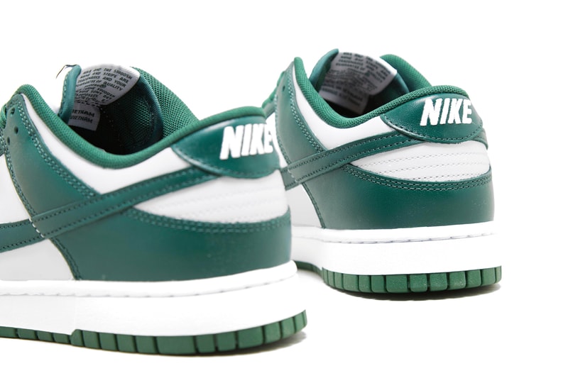 nike sportswear dunk low team green white total orange michigan state spartans DD1391 101 official release date info photos price store list buying guide