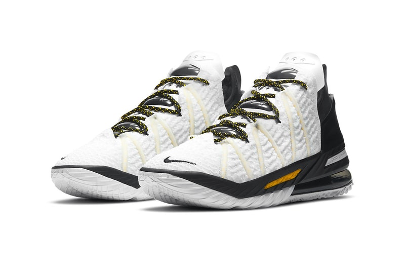 Nike LeBron 18 Home Official Look Release Info cq9283-100 Buy Price Los Angeles Lakers
