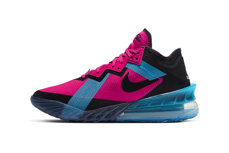 nike basketball lebron james 18 low fireberry light blue fury pure platinum black CV7562 600 official release date info photos price store list buying guide