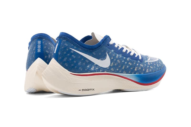 Nike ZoomX Vaporfly NEXT% "Game Royal/White" Blue Ribbon Sports Design Theme Running Shoe Sneaker Release Information Swoosh Bill Bowerman Phil Knight See-Through Vaporweave 