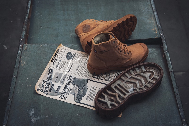 Palladium PALLABROUSSE Heritage Boot french foreign legion archive world war II sneakers footwear shoes boots terrain expedition explorer geologist army outdoor protection canvas rubber tire gusset tongue 