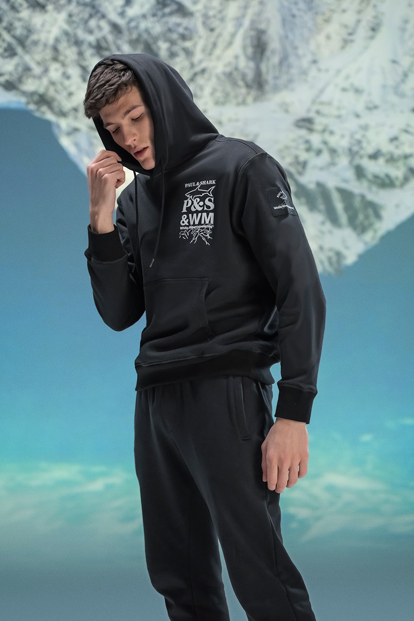paul and shark white mountaineering jacket fashion t-shirt sweater pants streetwear durable lookbook aw21 japanese italian hiking outdoors high funtionality performance gear