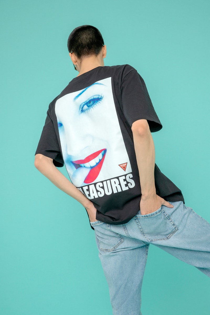 PLEASURES x GUESS Originals Drew Barrymore Spring 2021 Capsule Collection 36 Piece Lookbook Styling Mens Womens Denim 1990s Campaign Imagery Wayne Maser Kenneth Cappello Alex James Vlad Elkin