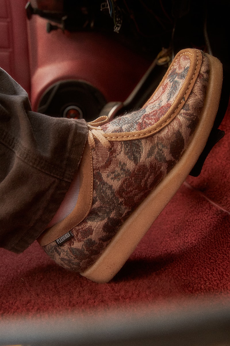 pleasures alex james padmore and barnes clarks wallabee p204 floral olive release details