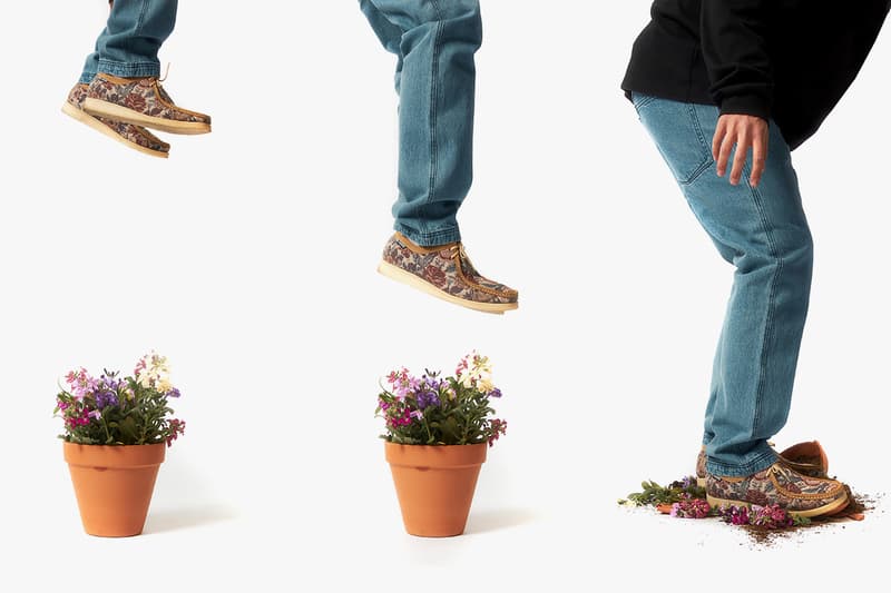 pleasures alex james padmore and barnes clarks wallabee p204 floral olive release details