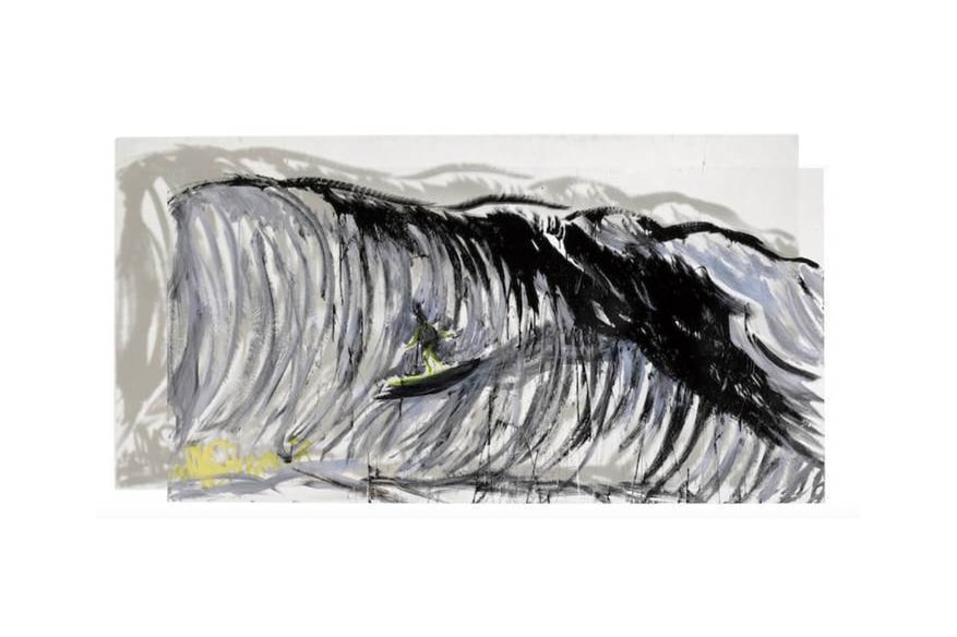 raymond pettibon double sided wave painting bonhams auction