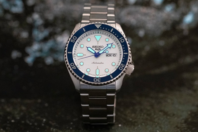 Seiko Readies for Its 140th Anniversary With New SRPG47 Seiko 5 Sports Watch blue snow dial white timepiece wristwatches automatic Japan 