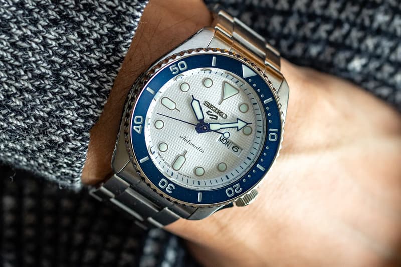 Seiko Readies for Its 140th Anniversary With New SRPG47 Seiko 5 Sports Watch blue snow dial white timepiece wristwatches automatic Japan 