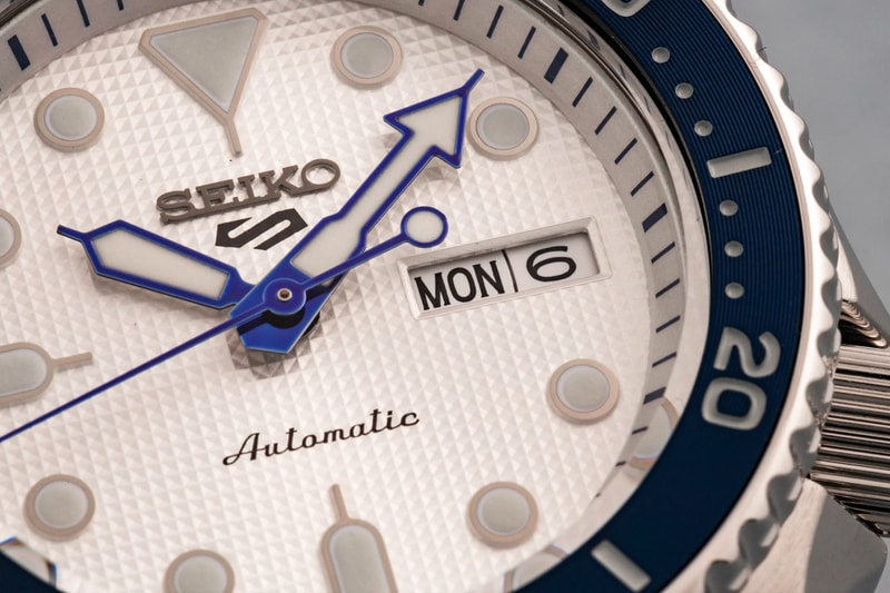 Seiko Readies for Its 140th Anniversary With New SRPG47 Seiko 5 Sports Watch blue snow dial white timepiece wristwatches automatic Japan 