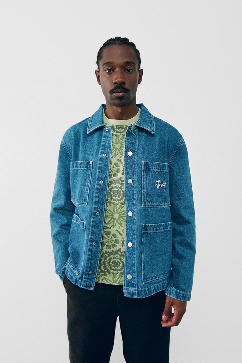 Stüssy Spring 2021 Collection Lookbook Release Information Drop Date Nike Air Huarache LE S21 Liam MacRae Cozy Sherpa Outerwear Hawaiian Prints Shirts T-Shirts Sweaters 8 Ball Print Knit Trousers Jackets Coats