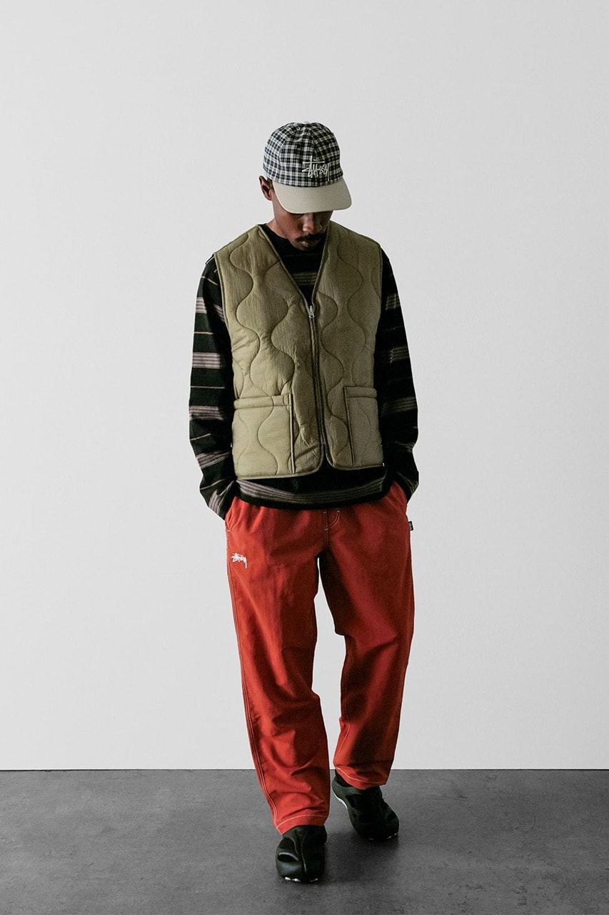 Stüssy Spring 2021 Collection Lookbook Release Information Drop Date Nike Air Huarache LE S21 Liam MacRae Cozy Sherpa Outerwear Hawaiian Prints Shirts T-Shirts Sweaters 8 Ball Print Knit Trousers Jackets Coats
