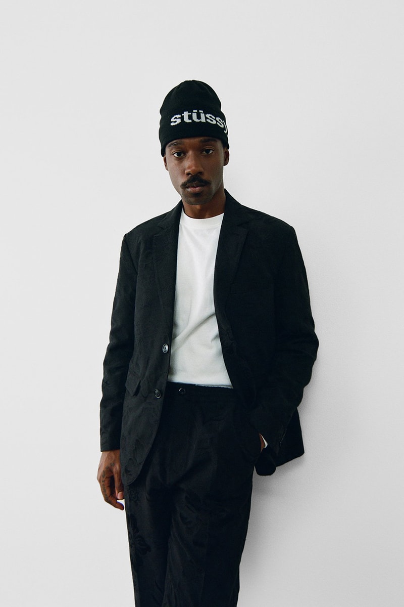 Stüssy Spring 2021 Collection Lookbook Release Information Drop Date Nike Air Huarache LE S21 Liam MacRae Cozy Sherpa Outerwear Hawaiian Prints Shirts T-Shirts Sweaters 8 Ball Print Knit Trousers Jackets Coats