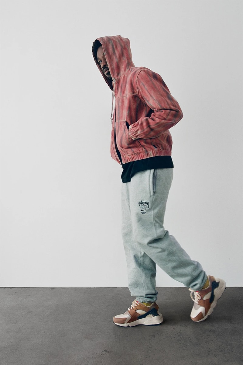 Stüssy Spring 2021 Collection Lookbook Release Information Drop Date Nike Air Huarache LE S21 Liam MacRae Cozy Sherpa Outerwear Hawaiian Prints Shirts T-Shirts Sweaters 8 Ball Print Knit Trousers Jackets Coats