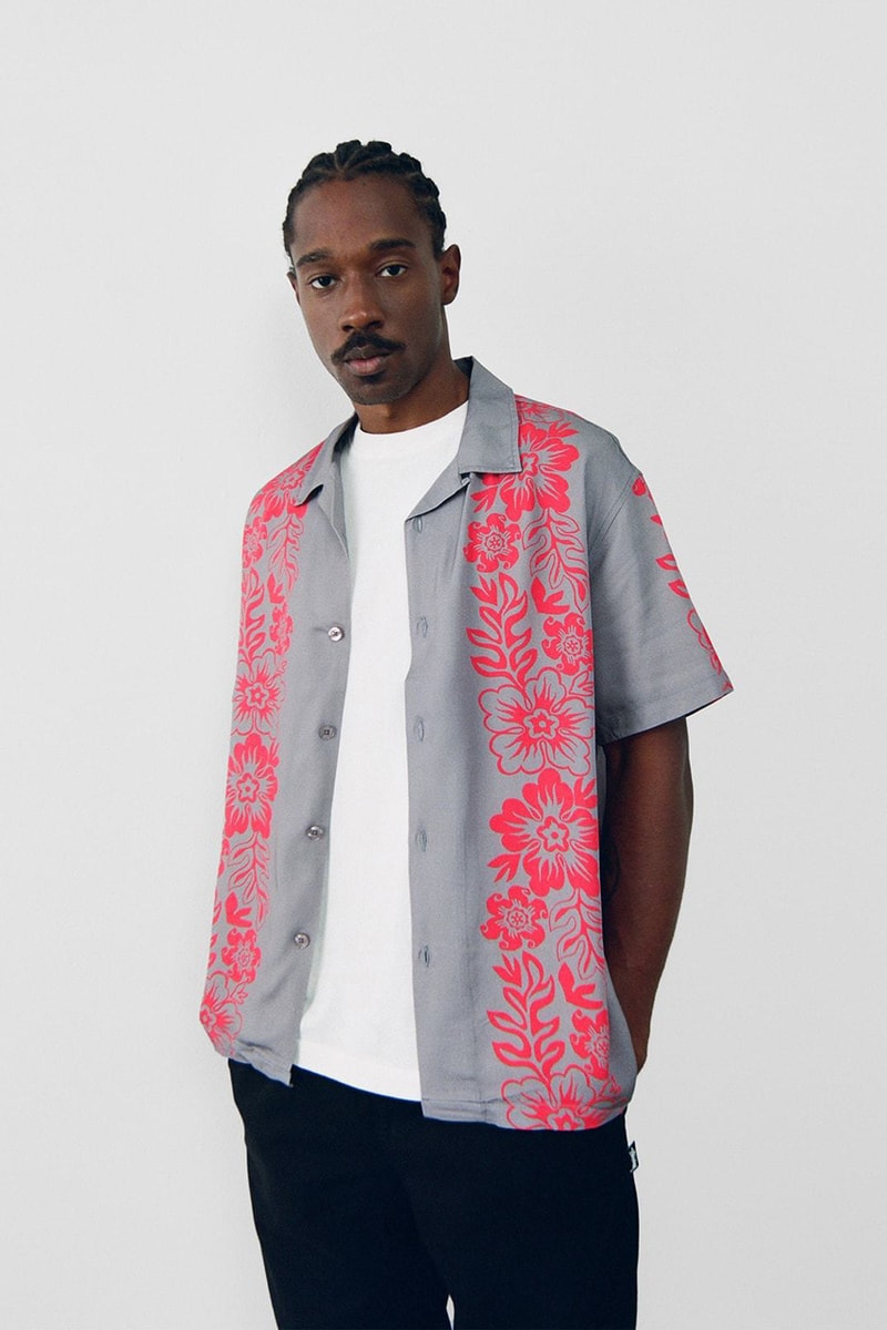 Stüssy Spring 2021 Collection Lookbook Release Information Drop Date Nike Air Huarache LE S21 Liam MacRae Cozy Sherpa Outerwear Hawaiian Prints Shirts T-Shirts Sweaters 8 Ball Print Knit Trousers Jackets Coats