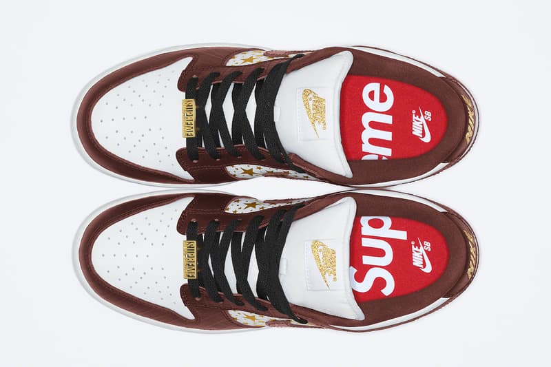 Supreme Nike SB Dunk Low SS21 Collab Official Look Release Info DH3228-100-101-102-103 White Metallic Gold Buy Price