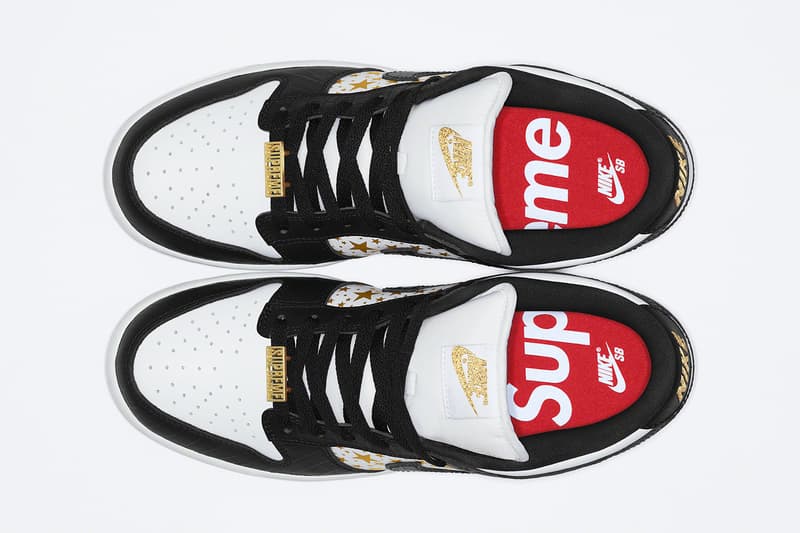 Supreme Nike SB Dunk Low SS21 Collab Official Look Release Info DH3228-100-101-102-103 White Metallic Gold Buy Price